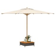 Parasolvoetbedekking 70X70X25 Cm Poly Rattan Acaciahout Zwart