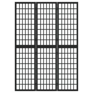 Kamerscherm Inklapbaar 3 Panelen Japanse Stijl 120 x 170 cm Zwart