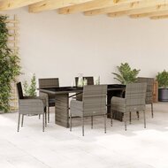 Tuinset Katja Met Kussens Poly Rattan Grijs