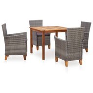 Eethoek Laren polyrattan 90x90cm met 4 stoelen