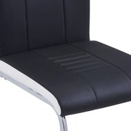 Eethoek Trinidad kunstleer zwart 140x70cm met 4 stoelen