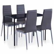 Eethoek Manders grijs 105x60cm met 4 stoelen