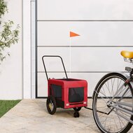 Honden fietstkar oxford stof en ijzer rood en zwart 120 x 54.5 x 53 cm