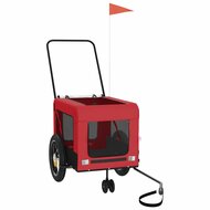 Honden fietstkar oxford stof en ijzer rood en zwart 120 x 54.5 x 53 cm