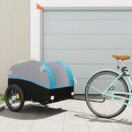 Fietskar 45 kg ijzer zwart en blauw 133 x 68 x 68 cm Fietstrailer