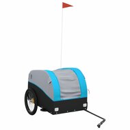 Fietskar 45 kg ijzer zwart en blauw 133 x 68 x 68 cm Fietstrailer