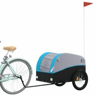 Fietskar 45 kg ijzer zwart en blauw 133 x 68 x 68 cm Fietstrailer