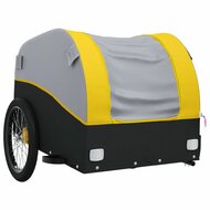 Fietskar 45 kg ijzer zwart en geel 126 x 63 x 63 cm Fietstrailer