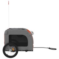 Honden fietskar oxfordstof oranje en grijs 69 x 133.5 x 73.5 cm Fietstrailer