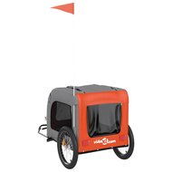 Honden fietskar oxfordstof oranje en grijs 69 x 133.5 x 73.5 cm Fietstrailer