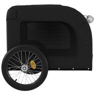 Honden fietskar oxfordstof grijs en zwart 69x133.5x73.5cm Fietskar hond