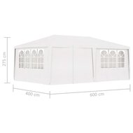 Partytent met zijwanden professioneel 90 g/m&sup2; 4x6 m wit