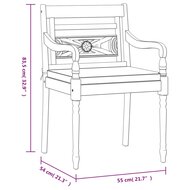 Tuinset Batavia met witte kussens massief teakhout - tafel met 4 stoelen