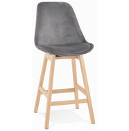 Counter chair Basil velvet grijs met blanke poten