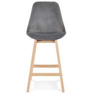 Counter chair Basil velvet grijs met blanke poten