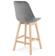 Counter chair Basil velvet grijs met blanke poten