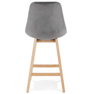 Counter chair Basil velvet grijs met blanke poten