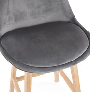 Counter chair Basil velvet grijs met blanke poten