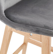 Counter chair Basil velvet grijs met blanke poten