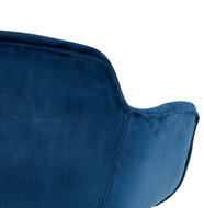 Barkruk Fidel velvet blauw met armleuningen