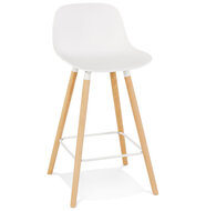 Counter chair Arbutus wit kunststof met houten poten