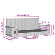 Schommelbank 119x56x48 cm poly rattan beige