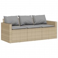 Loungeset Dallas Tuinset met kussens poly rattan beige