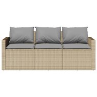 Loungeset Dallas Tuinset met kussens poly rattan beige