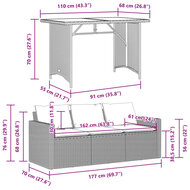 Loungeset Dallas Tuinset met kussens poly rattan beige