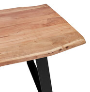 Eettafel Mori 200x95cm blank hout met zwarte poten