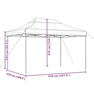 Partytent Open inklapbaar pop-up 410x279x315 cm oranje