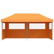 Partytent 580x292cm inklapbaar pop-up met 3 zijwanden oranje