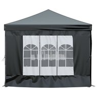 Partytent Morten inklapbaar met zijwanden 3x6 m zwart