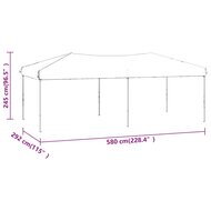 Partytent Festival inklapbaar met zijwanden 3x6 m wit