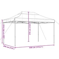 Partytent Royale inklapbaar pop-up 440x292x315 cm oranje