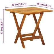 Tuintafel Bistrotafel Andries 46x46x47 cm massief acaciahout