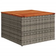 Tuintafel Ank 55x55x37 cm poly rattan en acaciahout grijs