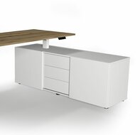 Zit sta bureau Move-3 eiken 180cm elektrisch met archiefkast