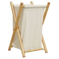 Wasmand 41,5x36x63,5 cm bamboe cr&egrave;mewit