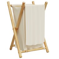 Wasmand 41,5x36x63,5 cm bamboe cr&egrave;mewit