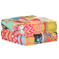 Poef 60x70x36 cm stof patchwork multicolour