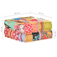 Poef 60x70x36 cm stof patchwork multicolour