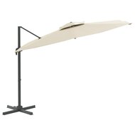 Zweefparasol  Heleen met dubbel dak 400x300 cm zandwit