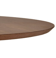 Eettafel Paton rond 120cm walnoten hout met zwarte voet