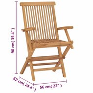 Tuinstoelen Luton SET 2 st inklapbaar massief teakhout