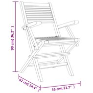 Tuinstoelen Dalton inklapbaar SET 2 st massief teakhout