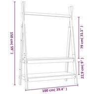 Kledingrek 100x45,5x150 cm massief grenenhout wit