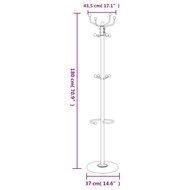 Kapstok staand met parapluhouder 180 cm gepoedercoat ijzer zwart