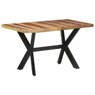 Smalle eettafel Jantien 140x70x75 cm massief hout bruin