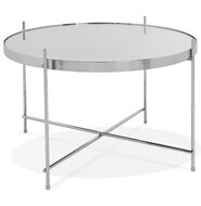 Salontafel Espejo rond 60cm chroom met spiegelglas